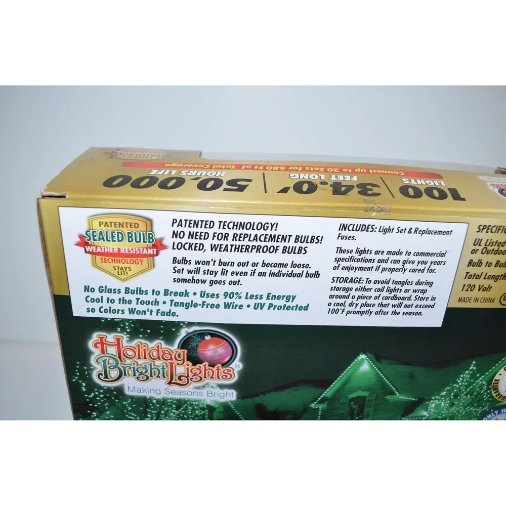 Holiday Bright Lights LED Commercial Grade C6 Style Christmas 100 Warm White New